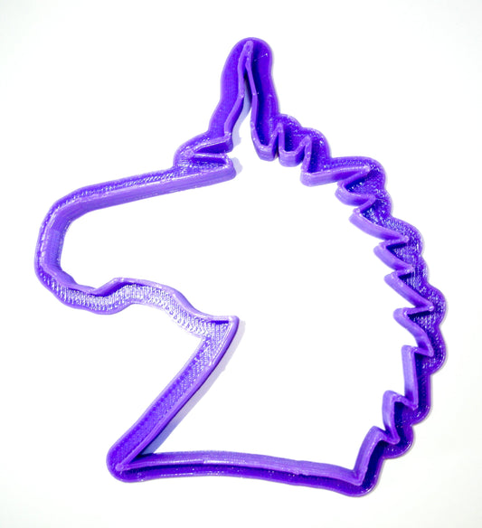 6x Unicorn Head Outline Fondant Cutter Cupcake Topper Size 1.75" USA FD319