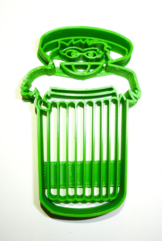 6x Oscar Grouch Fondant Cutter Cupcake Topper Size 1.75" USA FD2013