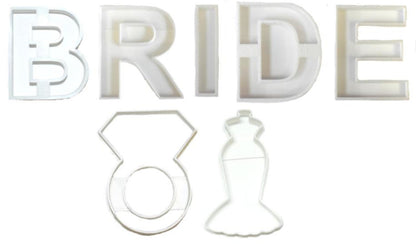 Bride Letters B R I D E Bridal Wedding Shower Set Of 7 Cookie Cutters USA PR1283