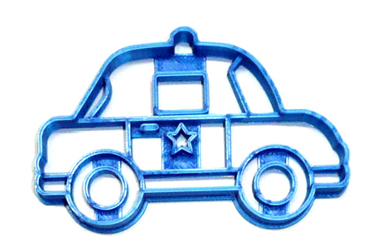 6x Police Patrol Car Fondant Cutter Cupcake Topper 1.75 IN USA FD2607