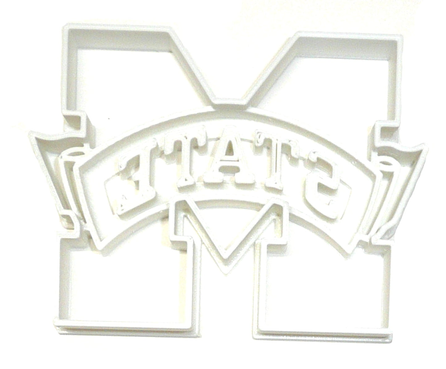 6x Mississippi State M Fondant Cutter Cupcake Topper 1.75" USA FD2350