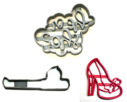 Reels Or Heels Gender Reveal Baby Shower Set Of 3 Cookie Cutters USA PR1260