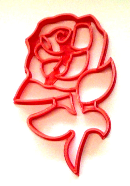 6x Rose With Stem Fondant Cutter Cupcake Topper 1.75 IN USA FD2907