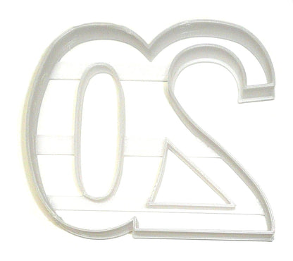 Number 20 Twenty Birthday Anniversary Party Cookie Cutter Made in USA PR108-20