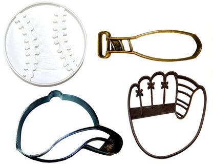 Baseball Softball Mitt Glove Hat MLB Sports Set Of 4 Cookie Cutters USA PR1164