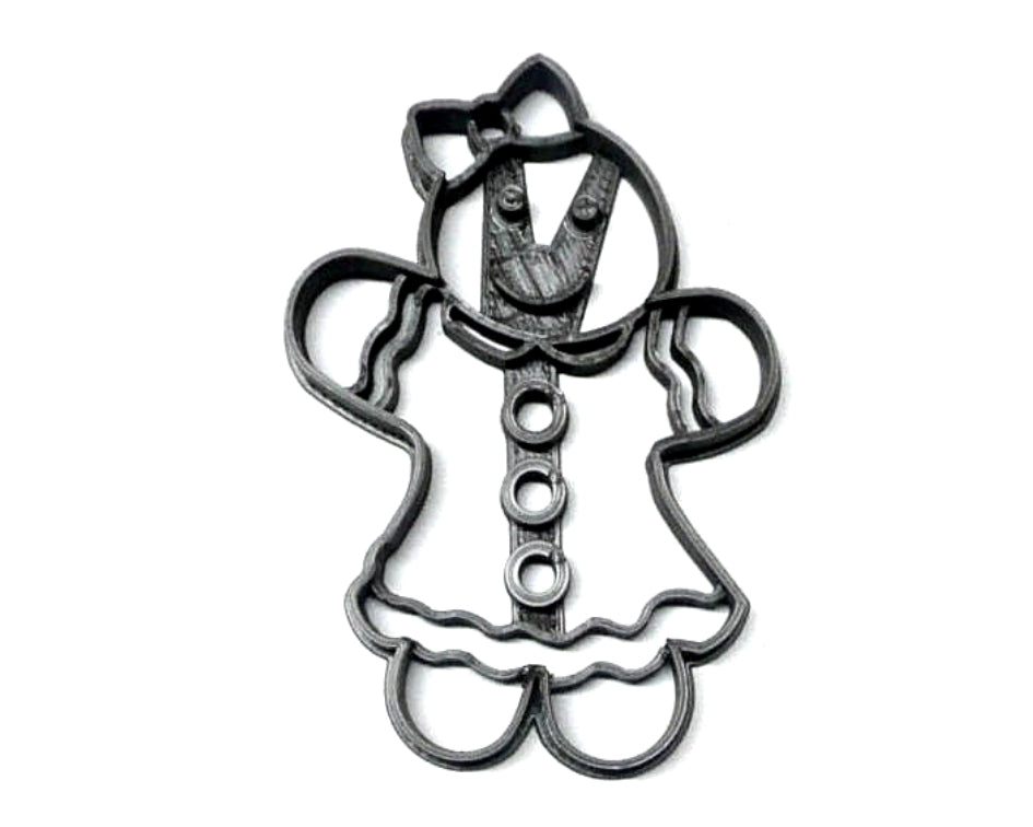 Gingerbread Girl With Dress And Bow Details Christmas Cookie Cutter USA PR3212