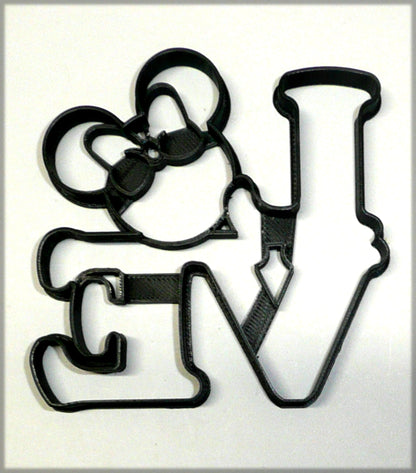 Minnie Mouse Head Love Word Letters Valentine Wedding Cookie Cutter USA PR3327