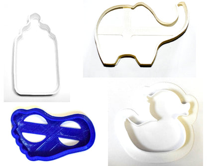 Baby Shower Bottle Foot Duckie Elephant Set of 4 Cookie Cutters USA PR1029