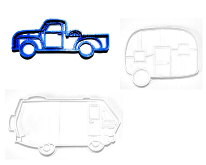 Recreational Vehicles RV Camping Travel Set Of 3 Cookie Cutters USA PR1073