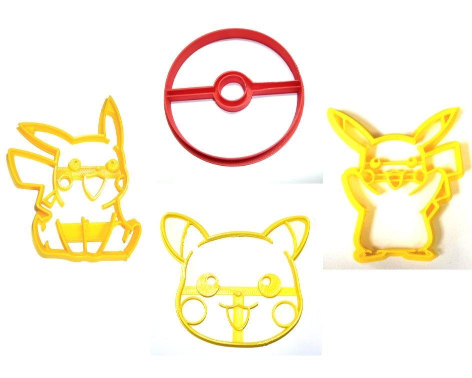 Pikachu Pokemon Kit With Pokeball Set Of 4 Cookie Cutters USA PR1100