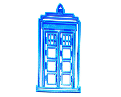 6x Tardis Dr Who Fondant Cutter Cupcake Topper 1.75" USA FD2278