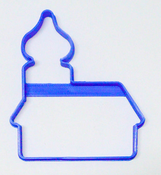 6x House With Dome Steeple Fondant Cutter Cupcake Topper 1.75 IN USA FD3081