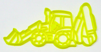 6x Backhoe Digger Fondant Cutter Cupcake Topper 1.75 IN USA FD3231