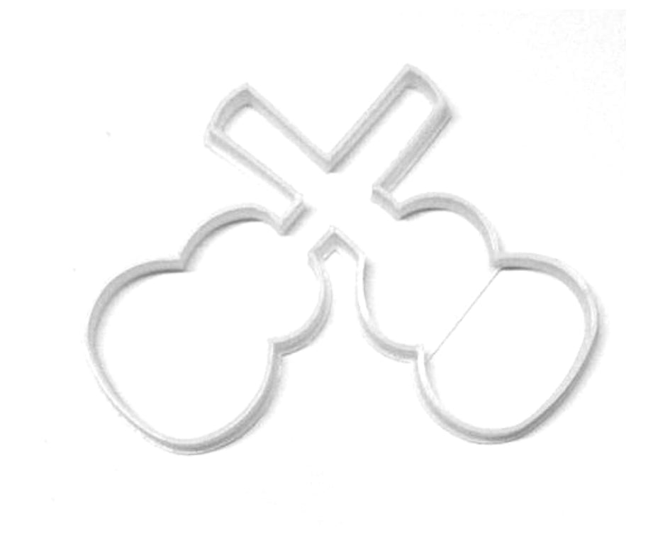 6x Dual Guitars Crossed Fondant Cutter Cupcake Topper 1.75 IN USA FD3241