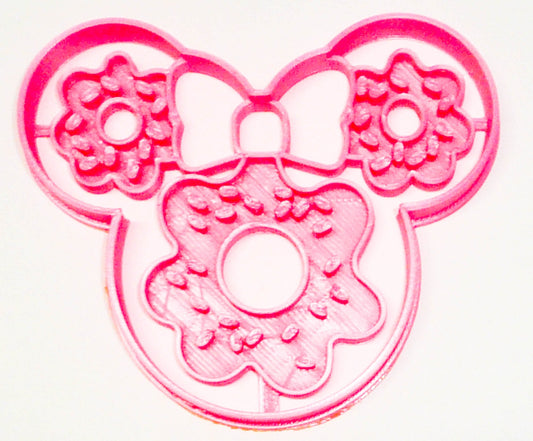 6x Minnie Mouse Donut Head Fondant Cutter Cupcake Topper 1.75 IN USA FD3310