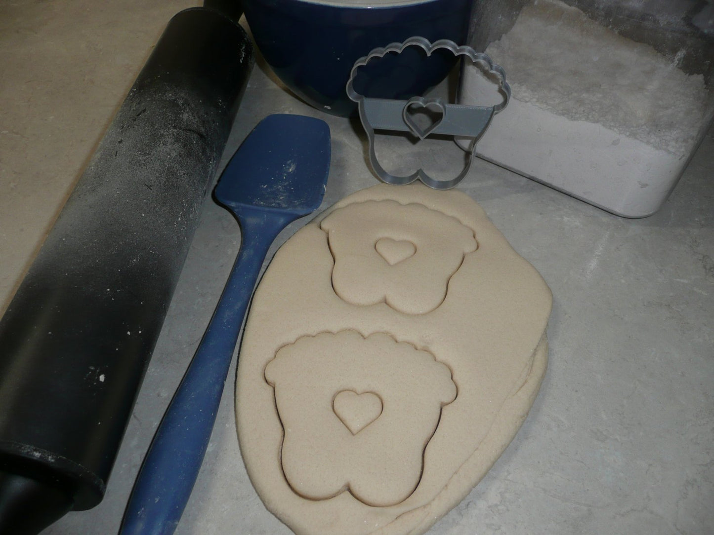 Baby Feet With Heart Gender Reveal Shower Announcement Cookie Cutter USA PR2520