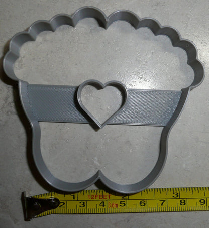 Baby Feet With Heart Gender Reveal Shower Announcement Cookie Cutter USA PR2520