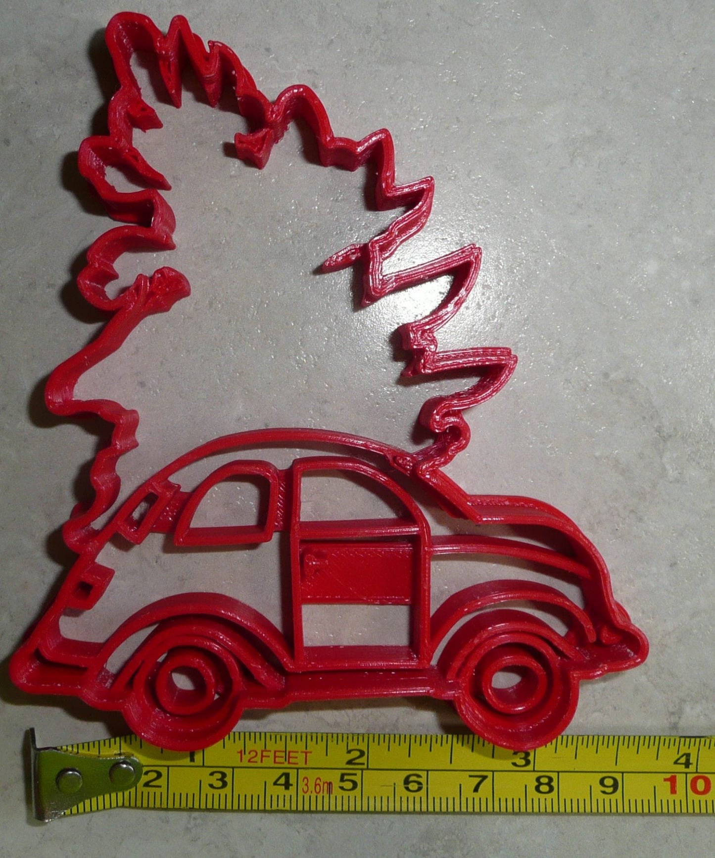 Beetle Car With Christmas Tree Holiday Vintage Cookie Cutter Made In USA PR2253