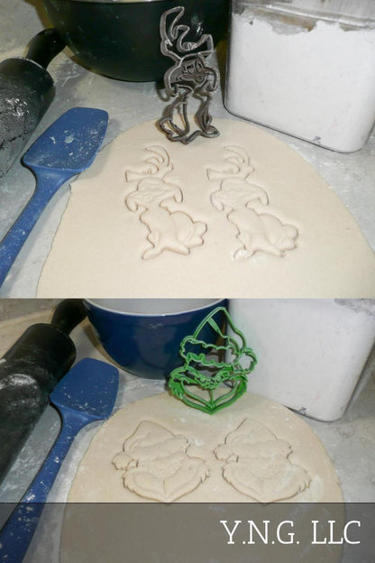 Grinch Face And Dog Max Dr Seuss Christmas Set Of 2 Cookie Cutters USA PR1541