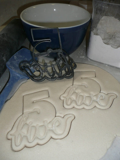 Number Five 5 With Word Birthday Anniversary Cookie Cutter USA PR2406