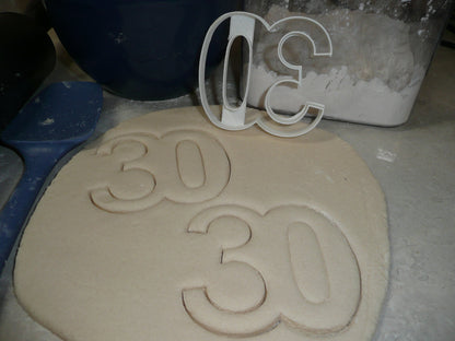 Number 30 Thirty Birthday Anniversary Sports Cookie Cutter USA PR108-30