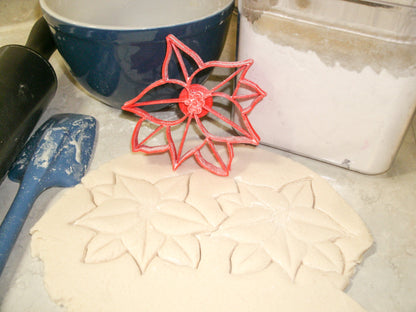 Poinsettia Plant Foliage Christmas Star Flower Cookie Cutter Made In USA PR2229