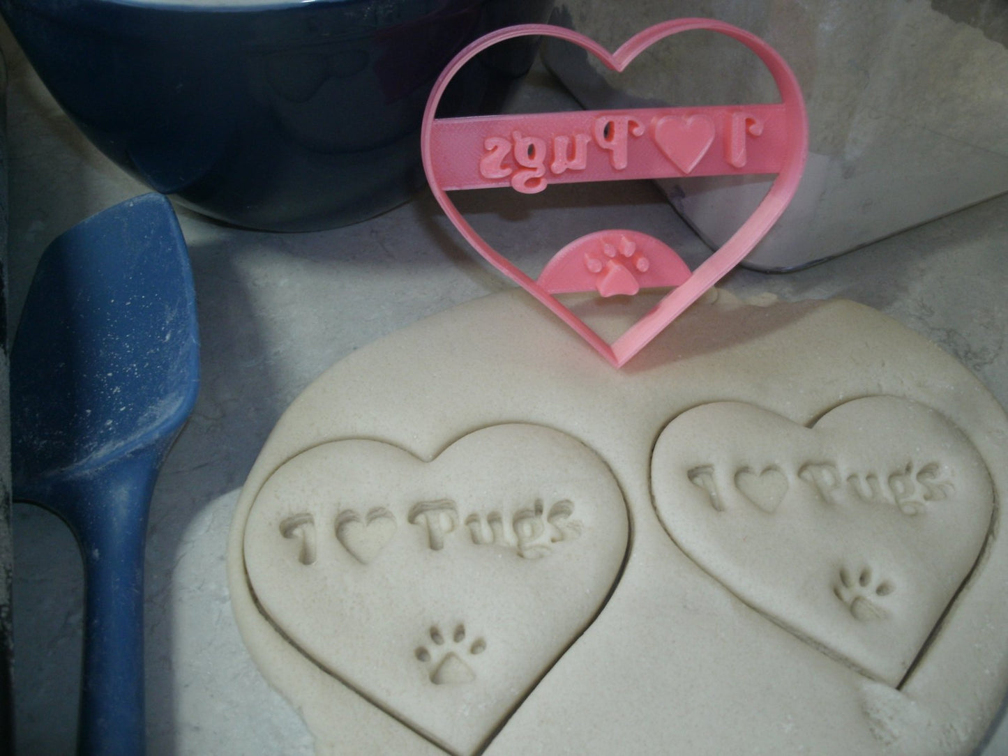 I Love Pugs Heart Pug Dog Breed Animal Pet Puppy Cookie Cutter USA PR2370