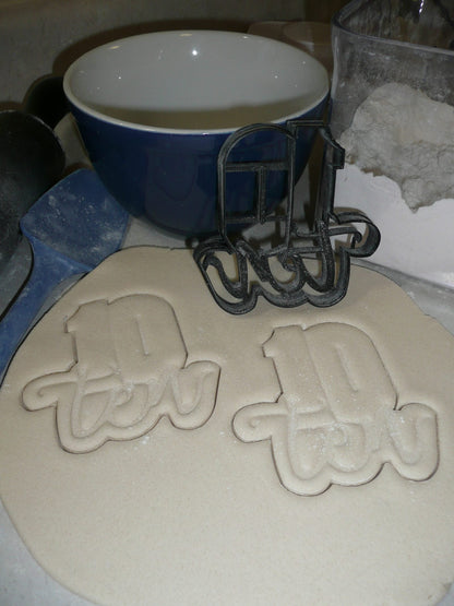 Number Ten 10 With Word Birthday Anniversary Cookie Cutter USA PR2411