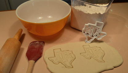 Texas A&M Imprint in State Shape Cookie Cutter Made in USA PR2633