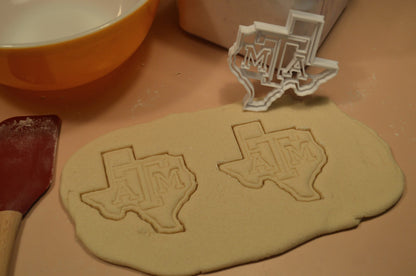 Texas A&M Imprint in State Shape Cookie Cutter Made in USA PR2633