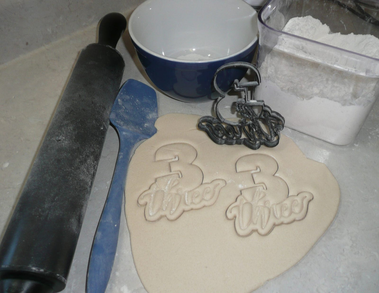 Number Three 3 With Word Birthday Anniversary Cookie Cutter USA PR2404