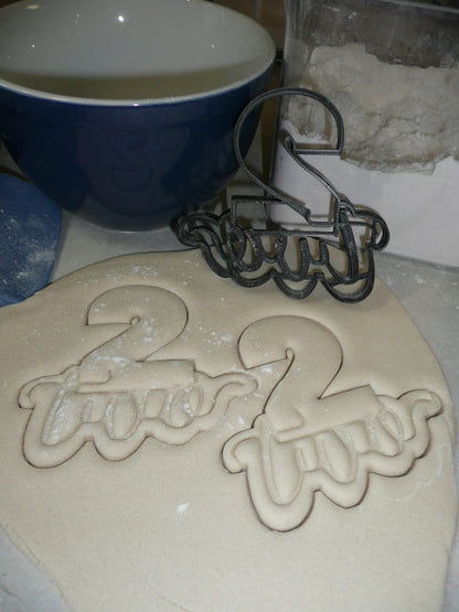 Number Two 2 With Word Birthday Anniversary Cookie Cutter USA PR2403