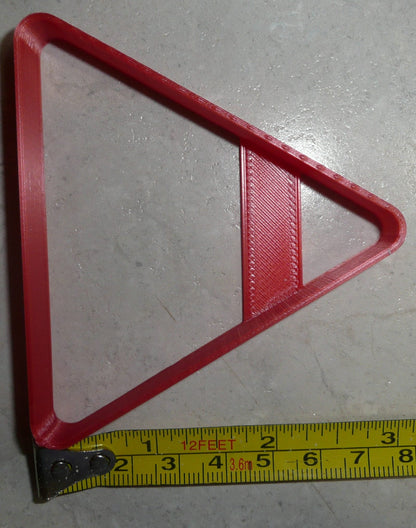 Triangle Shape Yield Road Sign Pool Rack Cookie Cutter Made In USA PR2688